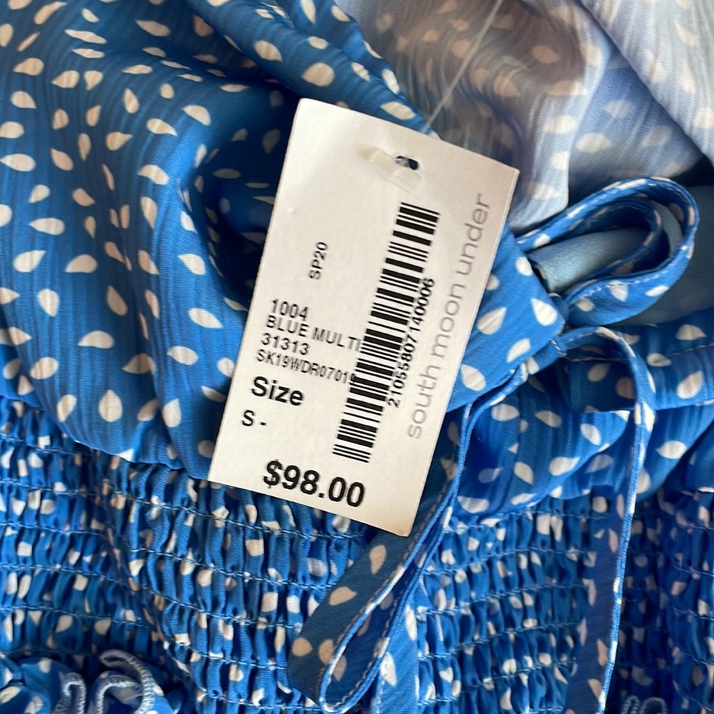 Blue Patterned Mini Dress - Picture 4 of 4